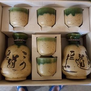 Ceramic Japanese Tea or Saki Set